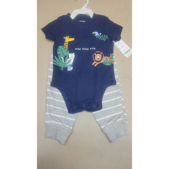 Carter's Baby Boys 2PC Bodysuit Set 9 Months Blue - Picture 3 of 7